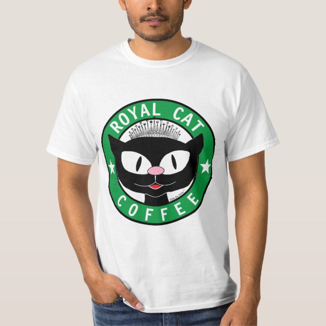 T-shirt ROYAL CAT COFFEE Logo Café Chat Noir (Devant)