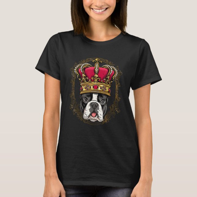 T-shirt Royal French Bulldog King Queen Princesse Frenchie (Devant)