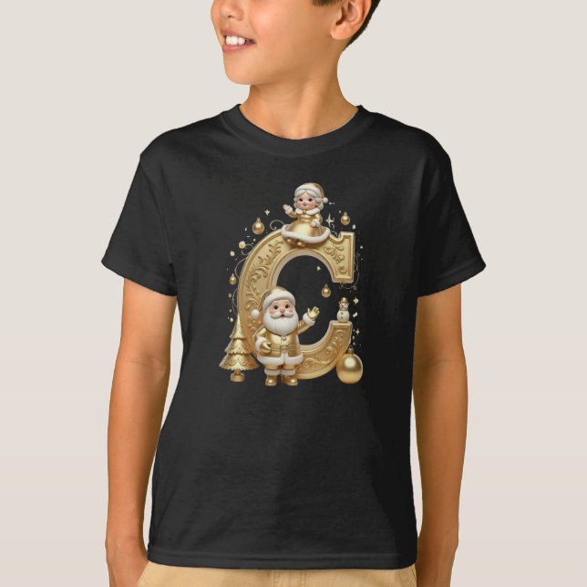 T-shirt Royal Gold C Santa Boys Holiday Basic Tee (Devant)