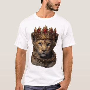 T-Shirt Royal Lion Cub Crown – Design Élégant Roi