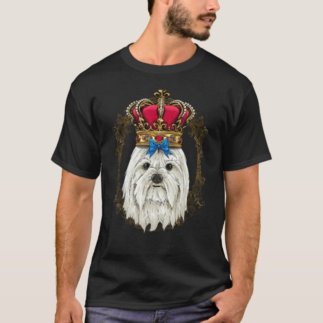 T-shirt Royal Maltese King Queen Princess Puppy Maltese Do (Devant)
