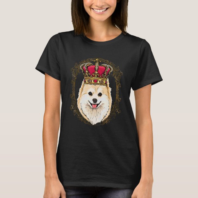 T-shirt Royal Pomeranian King Queen Princess Pom Mom Dad D (Devant)