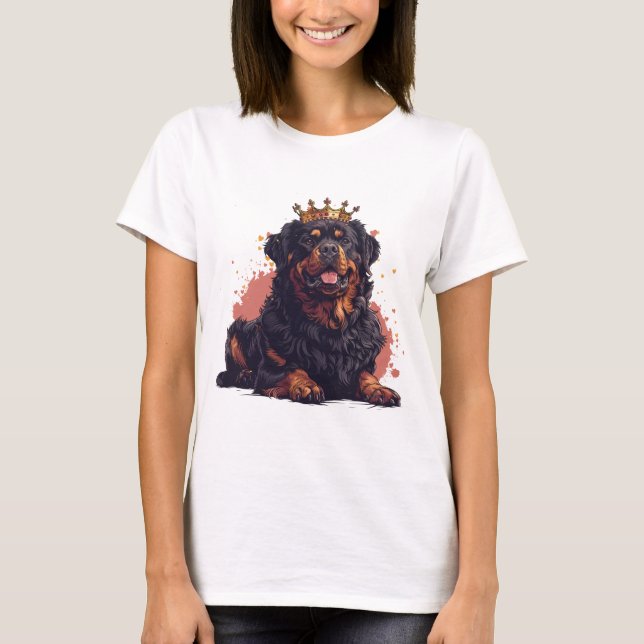 T-shirt Royal Rottweiler Dog Queen Crown (Devant)