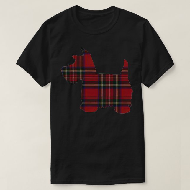 T-shirt Royal Stewart Tartan Scottie Chien 1 (Design devant)