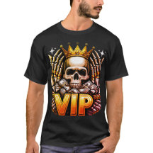 T-Shirt Royal VIP Skull - Graphique Roi de la Rout