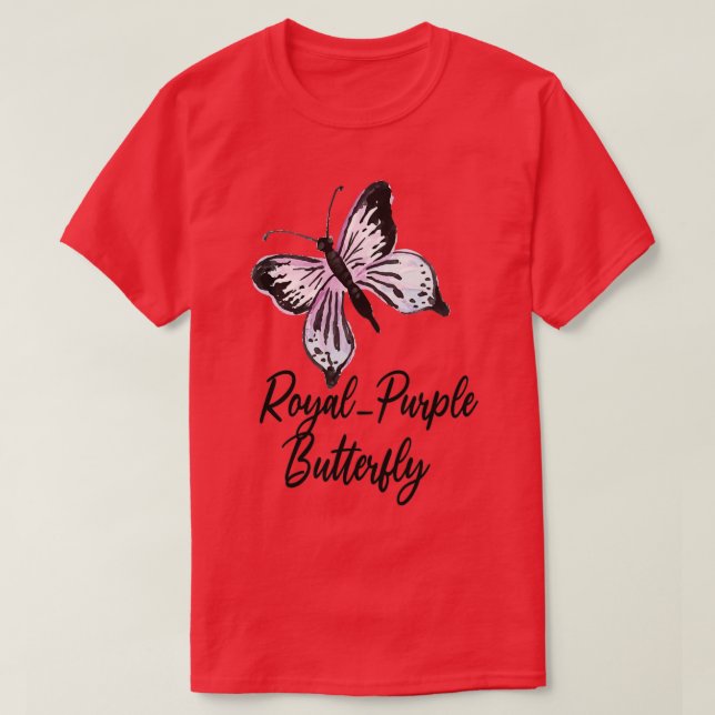 T-shirt RoyalPurple Papillon Belle aquarelle illustr (Design devant)