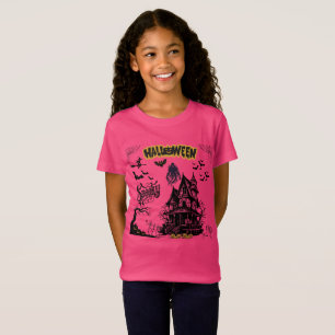 T-Shirt Royaume Fantôme Citrouille rose chaud
