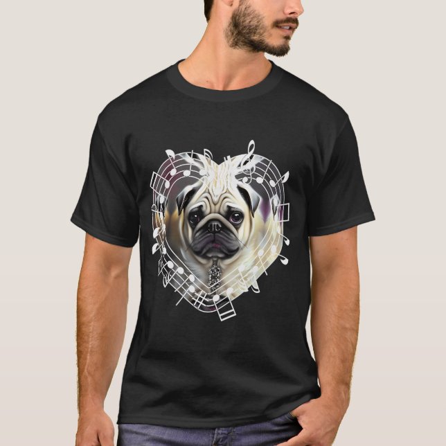 T-shirt Royaume Mangé Pug Jurassique (Devant)