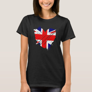 T-shirt Royaume-Uni Drapeau I Love Adn Pour Les Britanniqu
