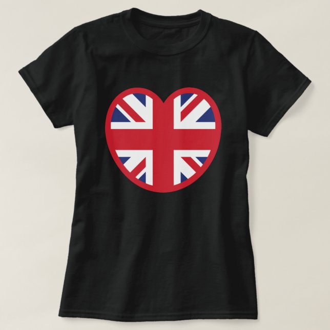 T-shirt Royaume-Uni Union Jack Flag Heart (Design devant)