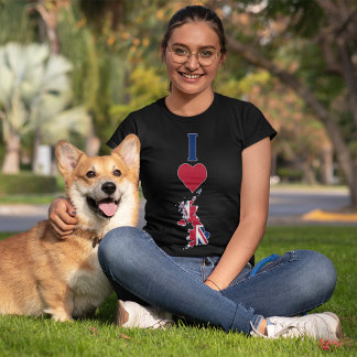 T-shirt Royaume-Uni Vertical I Love Royaume-Uni Drapeau Ca