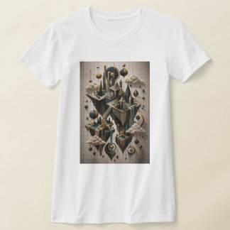 T-shirt Royaumes géométriques flottants en micro mosaïque
