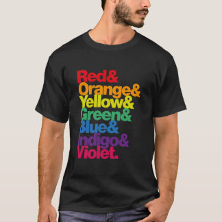 T-shirt ROYGBIV Rainbow on Black Essential