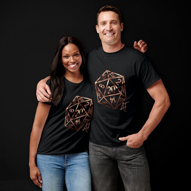 T-shirt RPG Crit AF | Rosegold Tablett Roleplayer Dice (Créateur téléchargé)