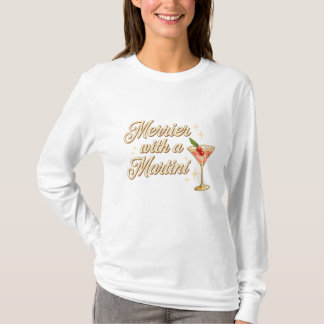 T-shirt rrier with a Martini – Festive Cocktail Typography