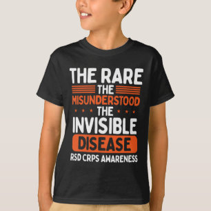 T-shirt Rsd Crps Guerrier Orange Ribbon Maladie Invisible