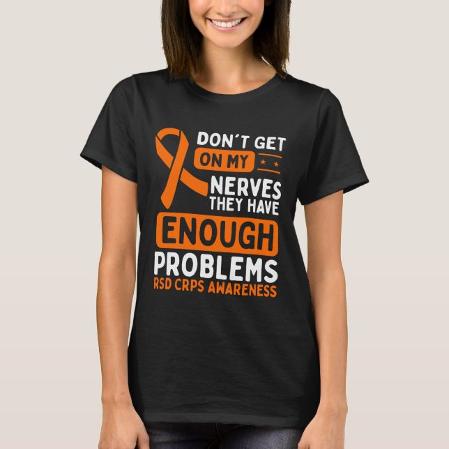 T-shirt RSD CRPS Sensibilisation Nerves Orange Ribbon (Devant)