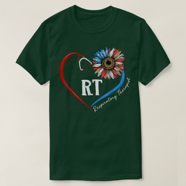 T-shirt RT Thérapeute Respiratoire Tournesol Stethoscope C (Design devant)