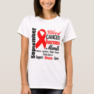 T-shirt Ruban 2 de mois de conscience de Cancer de sang