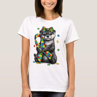 T-Shirt Ruban à énigme de loutre des Highlands pou