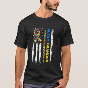 T-shirt Ruban à énigme du drapeau américain de grand-père 