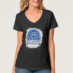 T-shirt Ruban Bleu Arc-en-ciel Décoloré Sensibilisation au