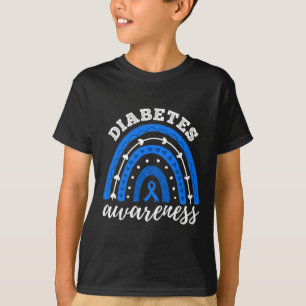 T-shirt Ruban bleu arc-en-ciel T1d Type 1 Sensibilisation