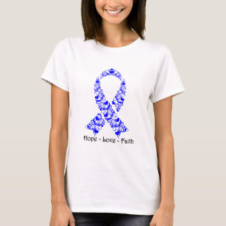 T-shirt Ruban bleu de conscience d'espoir