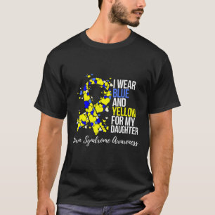 T-shirt Ruban bleu et jaune de sensibilisation au syndrome