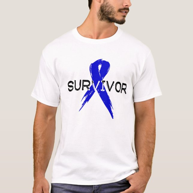 T-shirt Ruban bleu - survivant (Devant)