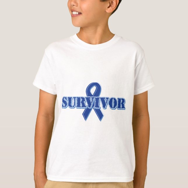 T-shirt Ruban bleu - survivant (Devant)