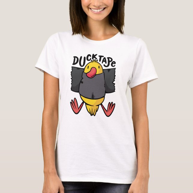 T-shirt Ruban Canard Drôle Monté sur Mur (Devant)
