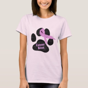 T-shirt Ruban cancer rose   Cancer du sein   Paw chien
