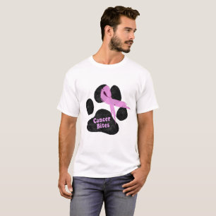 T-shirt Ruban cancer rose   Cancer du sein   Paw chien