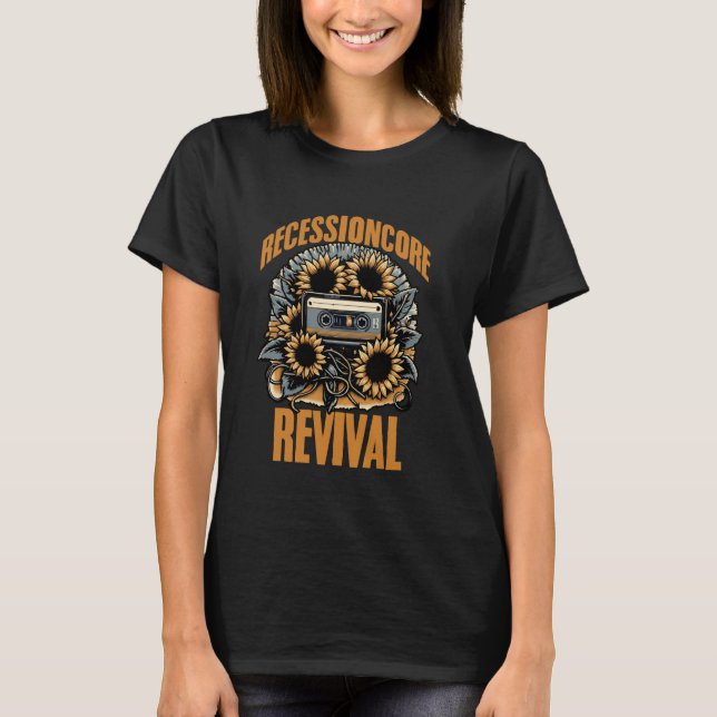 T-shirt Ruban Cassette Esthétique Recessioncore 80s 90s Mo (Devant)