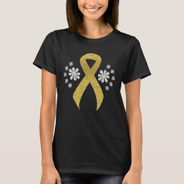 T-shirt Ruban Chalkboard Gold Awareness (Devant)