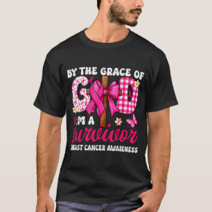 T-shirt Ruban chrétien contre le cancer du sein par la grâ