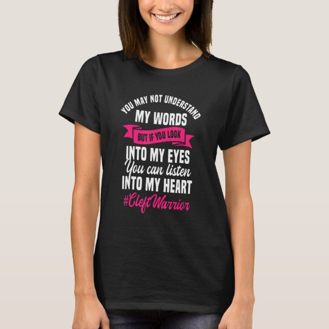 T-shirt Ruban Cleft Lip Palate Warrier Pink Awareness (Devant)