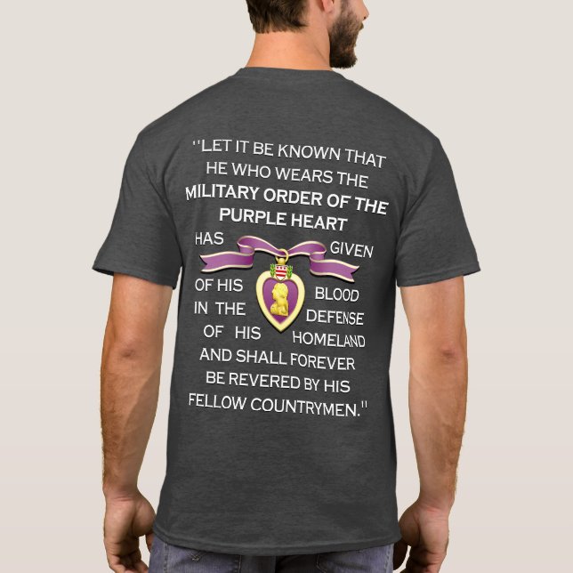 T-shirt Ruban "CŒUR POURPRE" personnalisable (Dos)