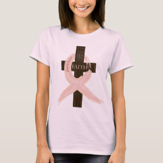 T-shirt Ruban-Croix de rose de survivant de cancer du sein