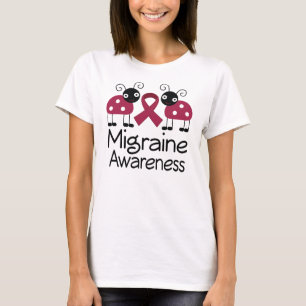 T-shirt Ruban de Bourgogne de conscience de migraine