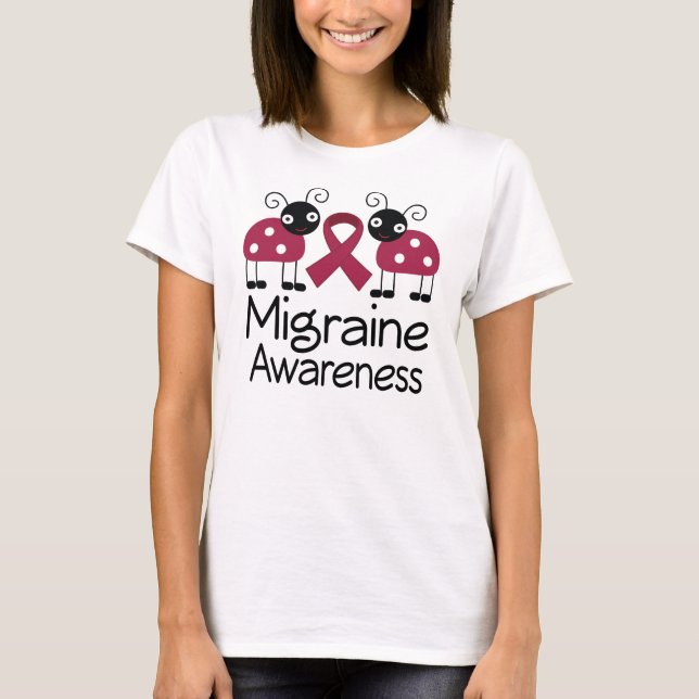 T-shirt Ruban de Bourgogne de conscience de migraine (Devant)