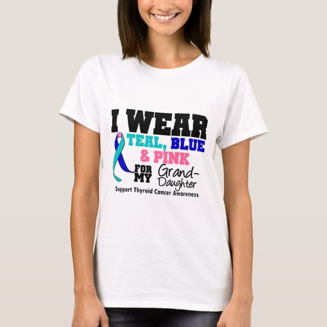 T-shirt Ruban de cancer de la thyroïde pour ma (Devant)