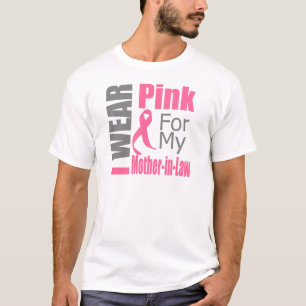T-shirt Ruban de cancer du sein je porte la belle-mère