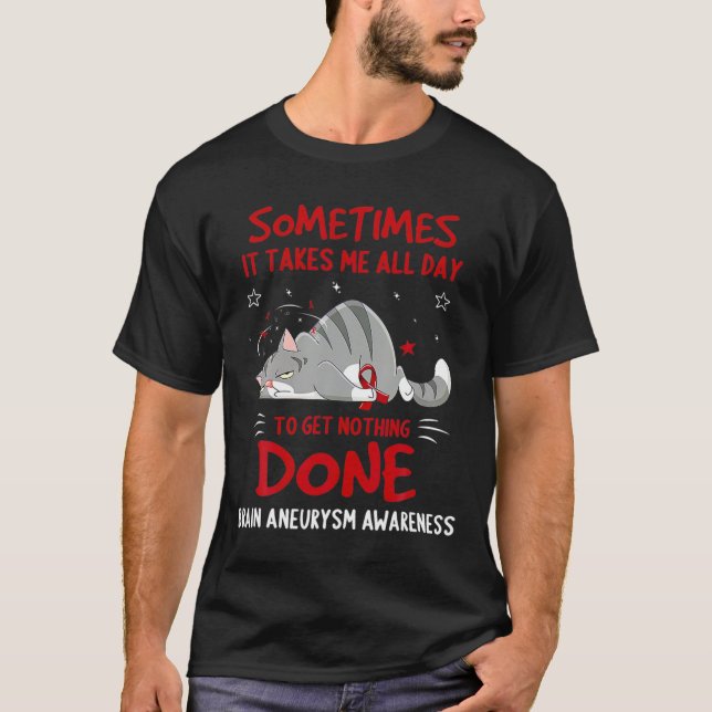 T-shirt Ruban de chat de sensibilisation à l'anévrisme  (Devant)