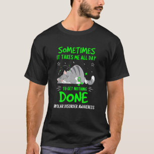 T-shirt Ruban de chat de sensibilisation au trouble bipola