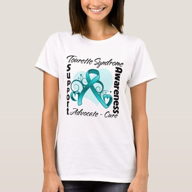 T-shirt Ruban de coeur - conscience de syndrome de (Devant)
