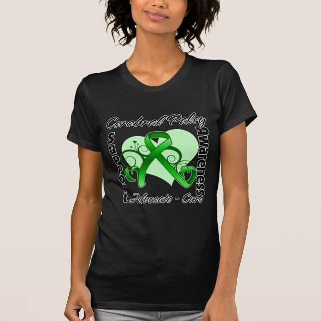 T-shirt Ruban de coeur - conscience d'infirmité motrice (Devant)