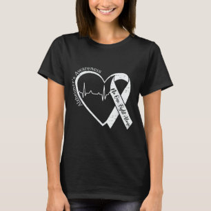 T-shirt Ruban de cœur de sensibilisation à Alzheimer viole