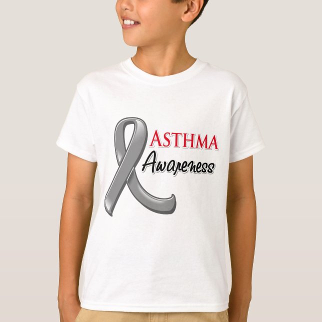 T-shirt Ruban de conscience d'asthme (Devant)